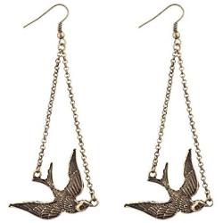 Lux Accessories Boho Burnish Bird Animal Dangle Zoo Earrings