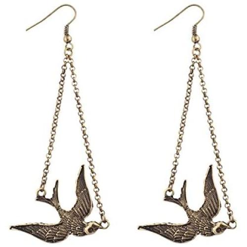 Lux Accessories Boho Burnish Bird Animal Dangle Zoo Earrings