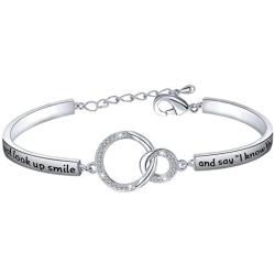 PLITI in Memory of Bracelet Memorial Jewelry Sympathy Gift Remembering Loss of Loved One Gift Sometimes I Just Look Up Smile And Say I Know That Was You Rose Gold Bangle