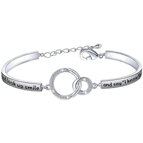 PLITI in Memory of Bracelet Memorial Jewelry Sympathy Gift Remembering Loss of Loved One Gift Sometimes I Just Look Up Smile And Say I Know That Was You Rose Gold Bangle