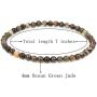 Keleny 4mm Natural Round Beads Gemstones Rock Crystal Stretch Bracelet 7 Inch Unisex