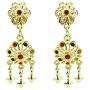 Siwalai Thai Traditional Gold Plated Multicolor Crystals Necklace Earrings Bracelet Jewelry Set 18 Inches