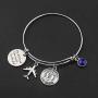 TIIMG Military Gift She Believed She Could So She Did Navy Army Air Force Bracelet Military Mom Wife Bangle Bracelet