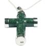 NOVICA .925 Sterling Silver and Natural Jade Cross Pendant Necklace, 18'', Maya Hope, Hand Made