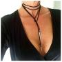 Yalice Black Velvet Choker Necklace Chain Long Gothic Rivet Necklaces Jewelry for Women and Girls