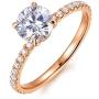 HAFEEZ CENTER 14K Solid Gold Demi Comfort Fit 1ct D-E Color Round Brilliant Cut Moissanite Engagement Ring