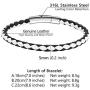 PROSTEEL Braided Leather Bracelets, Custom Beads Custom ID Bracelet for Men Women, Personalized 2-5 Name Engraved, Come Gift Box