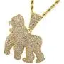 Custom Men Women 14k Gold Finish Italy Iced Bling Ape Gorilla Pendant Individual Micro-Pave Simulated Diamond Punk Necklace Ice Out, Iced Pendant, Letter Clout Stitching 4mm 22'' Rope Necklace Custom Men Women 14k Gold Finish Italy Iced Bling Ape Gorilla Pendant Individual Micro-Pave Simulated Diamond Punk Necklace Ice Out, Iced Pendant, Letter Clout Stitching 4mm 22'' Rope Necklace