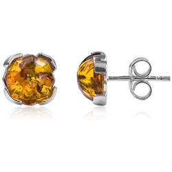 Amber Earrings Stud 925 Sterling Silver