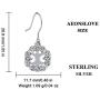 AEONSLOVE 925 Sterling Silver Tree of Life Drop Earrings Pendant Necklace Set, Jewelry Gift for Women