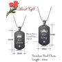 LOYALLOOK 6Pcs Couples Necklaces Bracelets Matching Set for Him and Her, His Queen Her King Pendant Necklace His & Hers Bracelets King and Queen Jewelry Gifts for Lover
