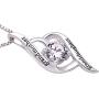 ALOV Jewelry Sterling Silver Grandmother Granddaughter Love Cubic Zirconia Pendant Necklace