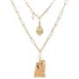 NICEMOVIC Golden Portrait Water Drop Pendant Necklace, Layered Necklace, Jewelry Pendant Necklace for Women Girls Birthday Gift