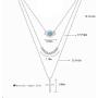 Long tiantian Dainty Layered Necklaces for Women,Multilayer Blue CZ Evil Eye Choker Bead Pendent Necklace for Teen Girls Handmade Lucky Jewelry
