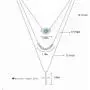 Long tiantian Dainty Layered Necklaces for Women,Multilayer Blue CZ Evil Eye Choker Bead Pendent Necklace for Teen Girls Handmade Lucky Jewelry