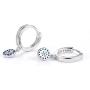 Round Blue Evil Eye Stud Earrings in Sterling Silver 925 With Cubic Zirconia CZ and Butterfly Backs