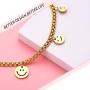 KINSNG Chain Bracelet for Women, 18k Gold Plated Durable Link Cute Smiley Bracelet for Women Girls Men