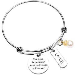 ecobuty Aunt Niece Bracelet The Love Between an Aunt and Niece is Forever Bracelet Aunt Jewelry Aunt Gift from Niece Gift for Aunt