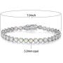 MDFUN 6 Sparkling Creativity Turquoise Adjustable Bracelet, Rhodium Plated Cubic Zirconia Tennis Bracelet for Women Girls