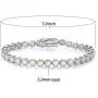 MDFUN 6 Sparkling Creativity Turquoise Adjustable Bracelet, Rhodium Plated Cubic Zirconia Tennis Bracelet for Women Girls MDFUN 6 Sparkling Creativity Turquoise Adjustable Bracelet, Rhodium Plated Cubic Zirconia Tennis Bracelet for Women Girls