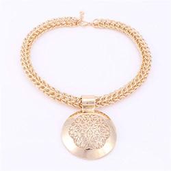 Fashion African Jewelry Set Round Pendant Gold Color Dubai Big Necklace Earrings Wedding Sets Gift For Women