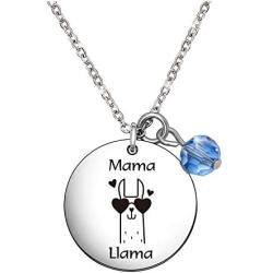 De&ai Mama Llama Charm Necklace Animal Mama Llama Jewelry for Moms Grands Women Christmas Birthday Gift