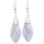 NOVICA Jade .925 Sterling Silver Dangle Earrings Maya Lance of Twilight
