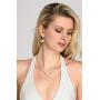 Mariell 14K Gold Plated Vintage Crystal Necklace & Earrings Jewelry Set for Prom, Bridal and Bridesmaids