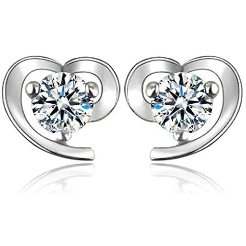 Heart Stud Earrings Set for Bridesmaid Sparkling Jewelry Gifts for Women Girls
