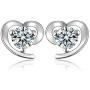 Heart Stud Earrings Set for Bridesmaid Sparkling Jewelry Gifts for Women Girls