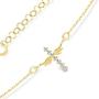 GELIN Angel Wings Crucifix Cross CZ Strand Bracelet for Women in 14k Yellow Gold