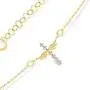 GELIN Angel Wings Crucifix Cross CZ Strand Bracelet for Women in 14k Yellow Gold
