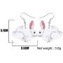 WEVENI Acrylic Easter Egg Bunny Rabbit Hare Earrings Dangle Drop Lovely Pet Jewelry For Women Girls Nice Gift
