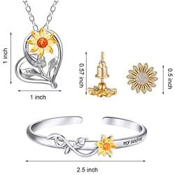 Sunflower Jewelry Set Sunflower Earrings Bracelet Necklace