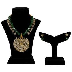 GLINT STORE Indian Oxidized Colored Pearl Beaded Tribal Multi Color Necklace Set Traditional Jewelry for Women