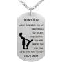 TTVOVO Dad Mom to My Son Daughter Inspirational Necklace Dog Tag Pendant Necklace Always Remember You Are Braver Than You Believe Military Motivational Encouragement Dogtags Jewelry Birthday Love Gift
