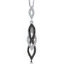 BERRICLE Rhodium Plated Sterling Silver Cubic Zirconia CZ Black and White Fashion Necklace and Earrings Set