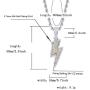 JINAO Hip Hop Lightning Bolt Design Pendant 18k Gold Plated Iced Out CZ Pendant Necklace with Micropave Simulated Diamond for Men Women
