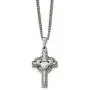 Solid Stainless Steel Mens Celtic Irish Claddagh Cross Pendant Necklace Charm Chain - with Secure Lobster Lock Clasp 20'' Solid Stainless Steel Mens Celtic Irish Claddagh Cross Pendant Necklace Charm Chain - with Secure Lobster Lock Clasp 20''