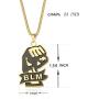 SUMFAN 18K Gold Plated Hip Hop Gold Necklace for Men Women,Black Lives Matter Necklace,24inch