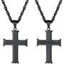 PROSTEEL Stainless Steel Cross Necklace for Men Women, Inspirational Necklace, Silver/Black/Gold Tone, Hypoallergenic, Engrave Text Available, Come Gift Box
