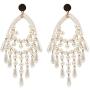 Big Size Long White Teardrop Bead Simulated Pearl Dangle Earrings for Women Gold Color Metal Statement Drop Earrings