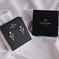 Daring Jewelry 14k Gold Plated Cubic Zirconia Three Triangles Earrings…