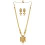ZIKU JEWELRY Gold Plated Designer Pendant Chain Necklace Pearl Drop CZ & Kundan Embedded Fashion Jewelry