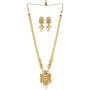 ZIKU JEWELRY Gold Plated Designer Pendant Chain Necklace Pearl Drop CZ & Kundan Embedded Fashion Jewelry