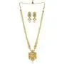 ZIKU JEWELRY Gold Plated Designer Pendant Chain Necklace Pearl Drop CZ & Kundan Embedded Fashion Jewelry