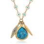 Lonna & Lilly Womens 32 Inch Charm Pendant Gold Strand Necklace, Blue