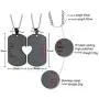 XUANPAI Stainless Steel Matching Puzzle Dog Tag Necklace&His and Hers Yin Yang Distance Beads Bracelet