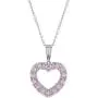 In Season Jewelry Rhodium Plated Love CZ Pink Heart Necklace Pendant Girls Kids 16'' In Season Jewelry Rhodium Plated Love CZ Pink Heart Necklace Pendant Girls Kids 16''