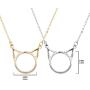 Lux Accessories Two Tone Cat Ear Kitten BFF Best Friends Charm Necklace Set of 2